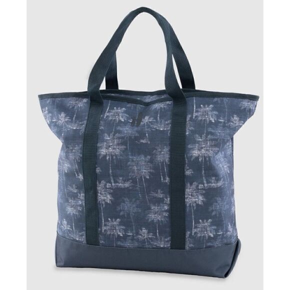 johnnie-O Men's Palm Print Zip Tote Bag in Indigo / New - Picture 2 of 5